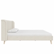 Pemberly Row Upholstered Wingback Bed Frame King Ivory Velvet