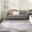Pemberly Row Machine Washable Series 1 9' x 12' Fabric Vintage Area Rug in Gray