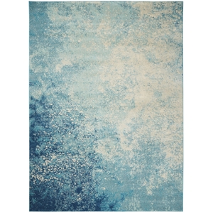 Pemberly Row 9' x 12' Navy Light Blue Fabric Modern Area Rug (9' x 12')