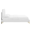 Pemberly Row Modern Performance Velvet King Platform Bed - White