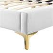 Pemberly Row Modern Performance Velvet King Platform Bed - White