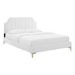 Pemberly Row Modern Performance Velvet King Platform Bed - White