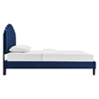 Pemberly Row Modern Performance Velvet Full Platform Bed in Navy