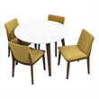 Pemberly Row Wood White Top Round Dining Room&Kitchen Table and 4 Chair Set