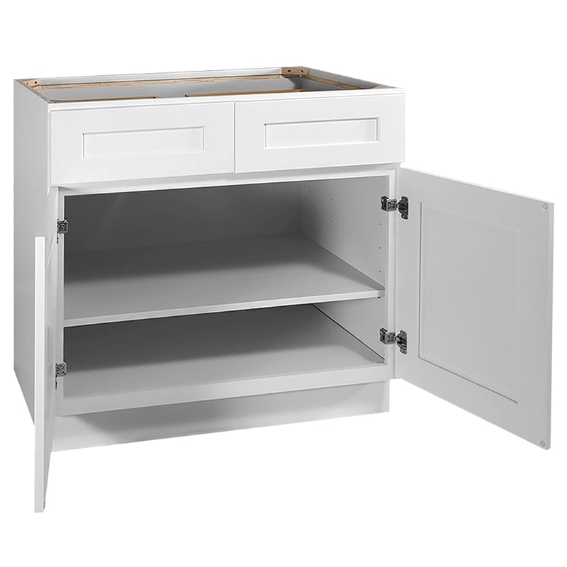 Pemberly Row Wood Base Cabinet in White 36