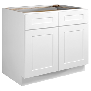 Pemberly Row Wood Base Cabinet in White 36&quot x 24&quot x 34.5&quot
