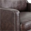 Pemberly Row Modern Genuine Leather Upholstered Armchair in Brown