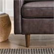 Pemberly Row Modern Genuine Leather Upholstered Armchair in Brown