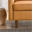 Pemberly Row Modern Genuine Leather Upholstered Armchair in Tan