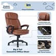Pemberly Row Big and Tall Executive Office Chair Cognac Bonded Leather