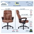 Pemberly Row Big and Tall Executive Office Chair Cognac Bonded Leather