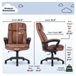 Pemberly Row Big and Tall Executive Office Chair Cognac Bonded Leather