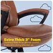 Pemberly Row Big and Tall Executive Office Chair Cognac Bonded Leather