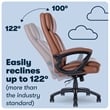 Pemberly Row Big and Tall Executive Office Chair Cognac Bonded Leather