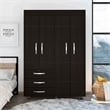 Pemberly Row Modern Armoire Double Door Black Engineered Wood