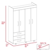 Pemberly Row Modern Armoire Double Door Black Engineered Wood