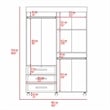 Pemberly Row Modern Armoire Double Door Black Engineered Wood