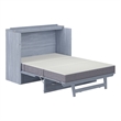 Pemberly Row Full Solid Wood Modern Murphy Bed Chest with Mattress in Driftwood