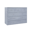 Pemberly Row Full Solid Wood Modern Murphy Bed Chest with Mattress in Driftwood