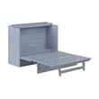 Pemberly Row Full Solid Wood Modern Murphy Bed Chest with Mattress in Driftwood
