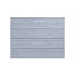 Pemberly Row Full Solid Wood Modern Murphy Bed Chest with Mattress in Driftwood