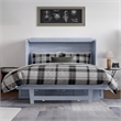 Pemberly Row Full Solid Wood Modern Murphy Bed Chest with Mattress in Driftwood