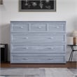 Pemberly Row Full Solid Wood Modern Murphy Bed Chest with Mattress in Driftwood