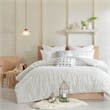 Pemberly Row Modern Cotton Jacquard Duvet Cover Set in Ivory