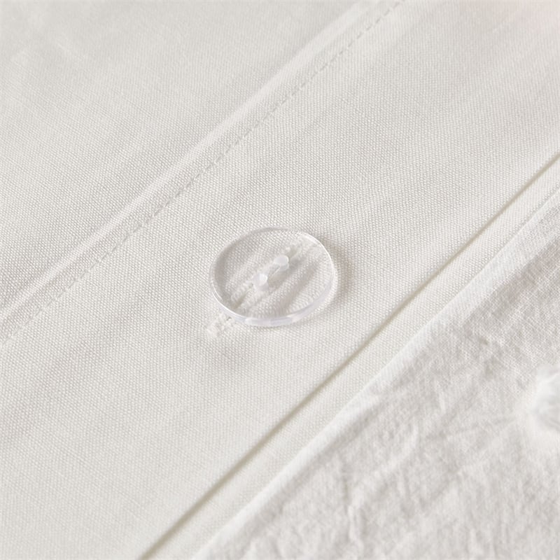 Pemberly Row Modern Cotton Jacquard Duvet Cover Set in Ivory