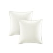 Pemberly Row Modern Cotton Jacquard Duvet Cover Set in Ivory