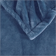 Pemberly Row Contemporary Heated Plush Blanket in Sapphire Blue