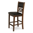 Pemberly Row Modern Faux Leather Counter Chair in Brown (Set of 2)
