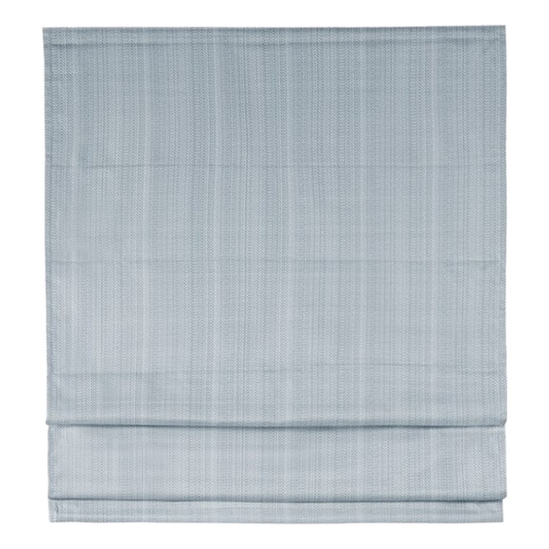 Pemberly Row Basketweave Room Darkening Cordless Roman Shade in Blue