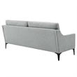 Pemberly Row Upholstered Fabric and Metal Sofa in Light Gray