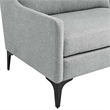 Pemberly Row Upholstered Fabric and Metal Sofa in Light Gray