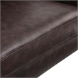 Pemberly Row Contemporary Leather and Metal Loveseat in Brown