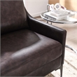 Pemberly Row Contemporary Leather and Metal Loveseat in Brown
