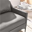 Pemberly Row Contemporary Leather and Metal Loveseat in Gray