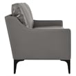 Pemberly Row Contemporary Leather and Metal Loveseat in Gray