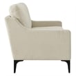 Pemberly Row Contemporary Upholstered Fabric and Metal Loveseat in Beige
