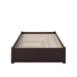 Pemberly Row Wood Espresso King Platform Bed w/ Footboard and Twin XL Trundle