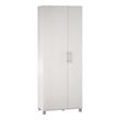 Pemberly Row Contemporary Tall Asymmetrical Cabinet in Ivory Oak