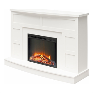 Pemberly Row Modern / Contemporary Mantel with Fireplace in White