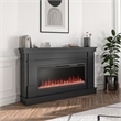 Pemberly Row Mantel Electric Fireplace & Crystal Ember Bed in Black