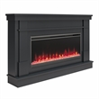 Pemberly Row Mantel Electric Fireplace & Crystal Ember Bed in Black
