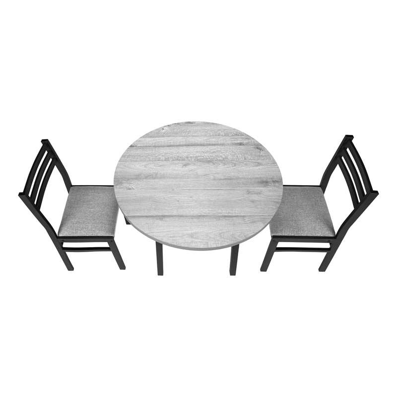 Pemberly Row 3Pc Small Gray Dining Table Set - 35