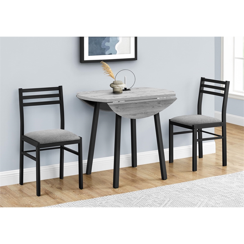 Pemberly Row 3Pc Small Gray Dining Table Set - 35