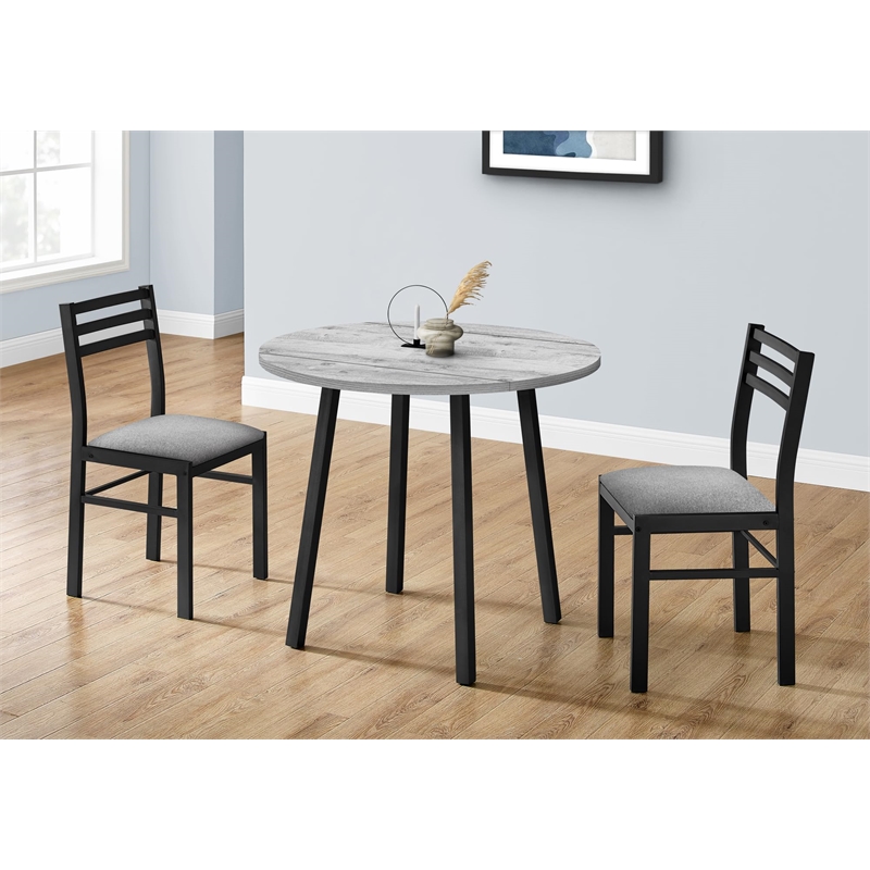 Pemberly Row 3Pc Small Gray Dining Table Set - 35