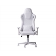 Pemberly Row Modern Sport Velvet Fabric Gaming Chair in White