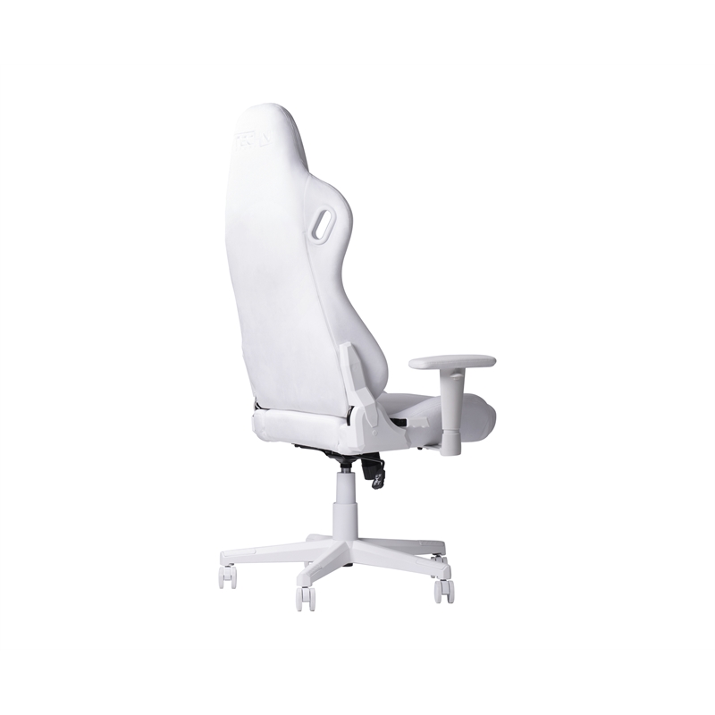 Pemberly Row Modern Sport Velvet Fabric Gaming Chair in White